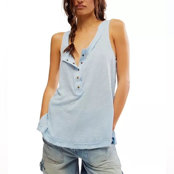 FP Love Language Solid Henley Tank - Picture 1 of 5